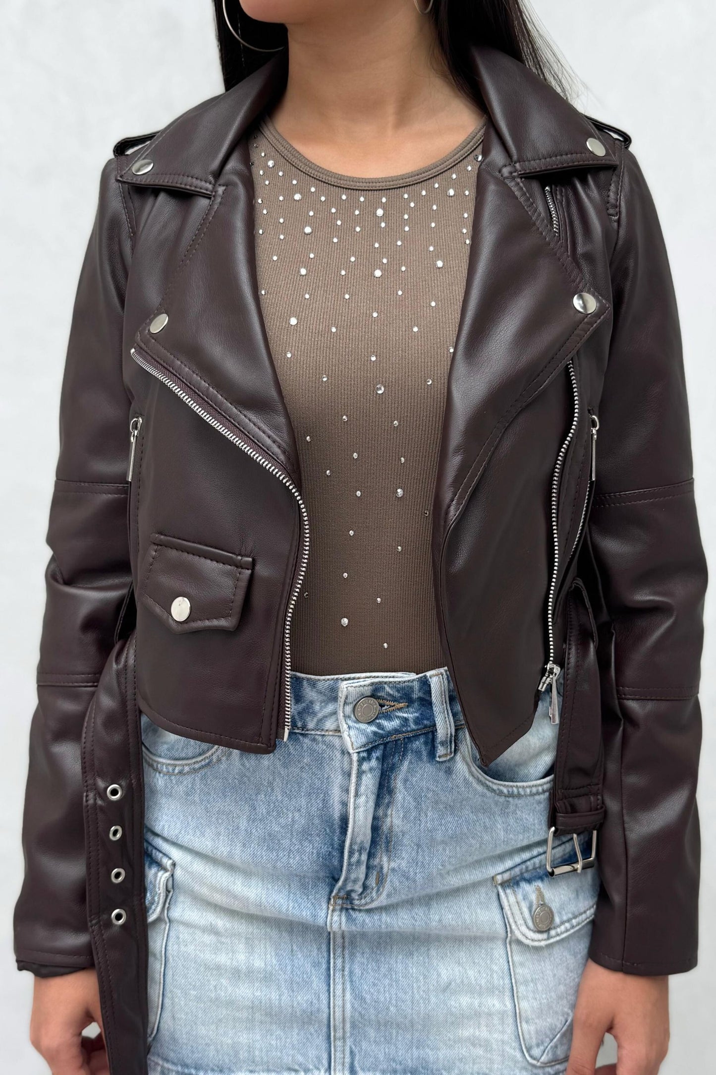 Chaqueta de Cuerina – Chocolate