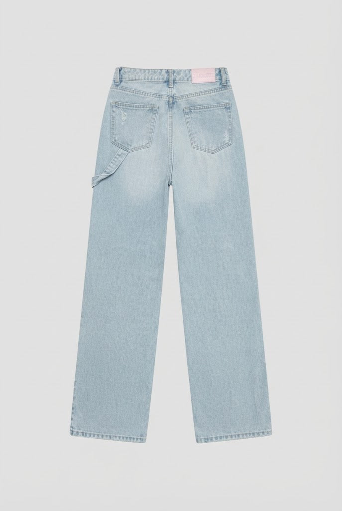 Jean Brooklyn L57 roto dos rodilla  - Azul hielo