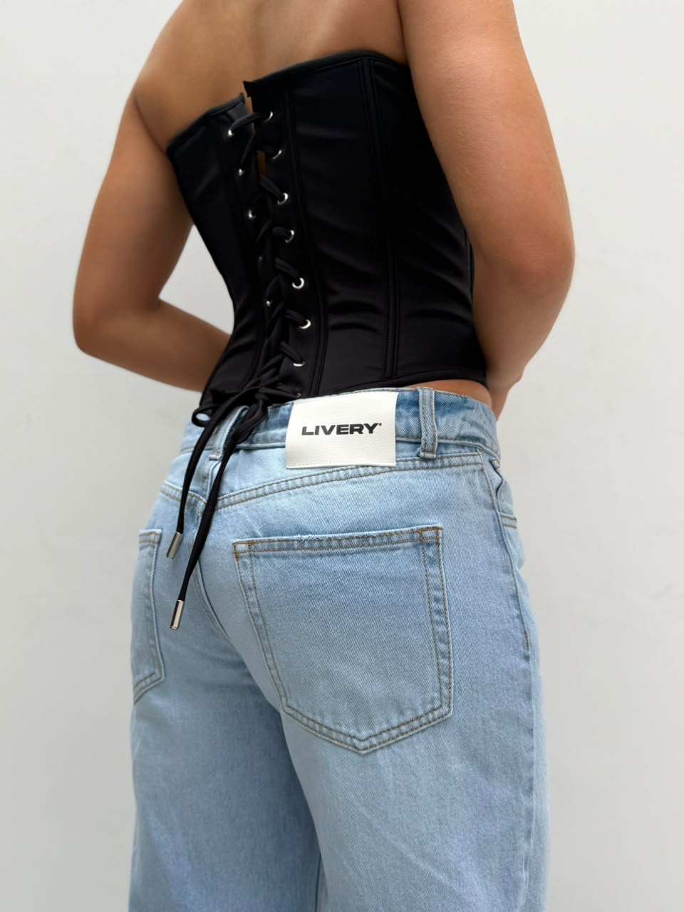 Jean Crush L50 descaderado pretina doblada - Azul hielo