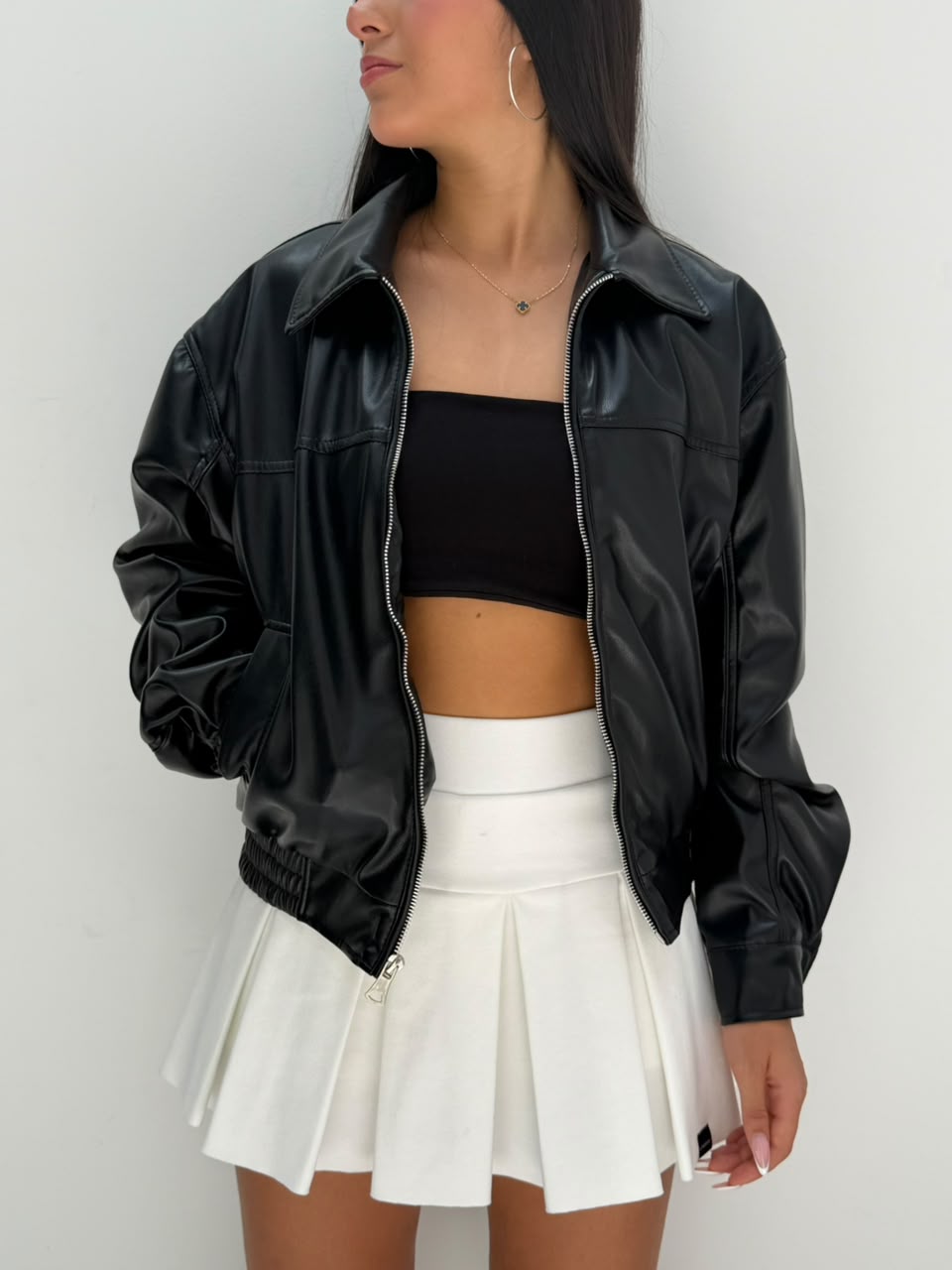 Falda short tablas new york - Marfil