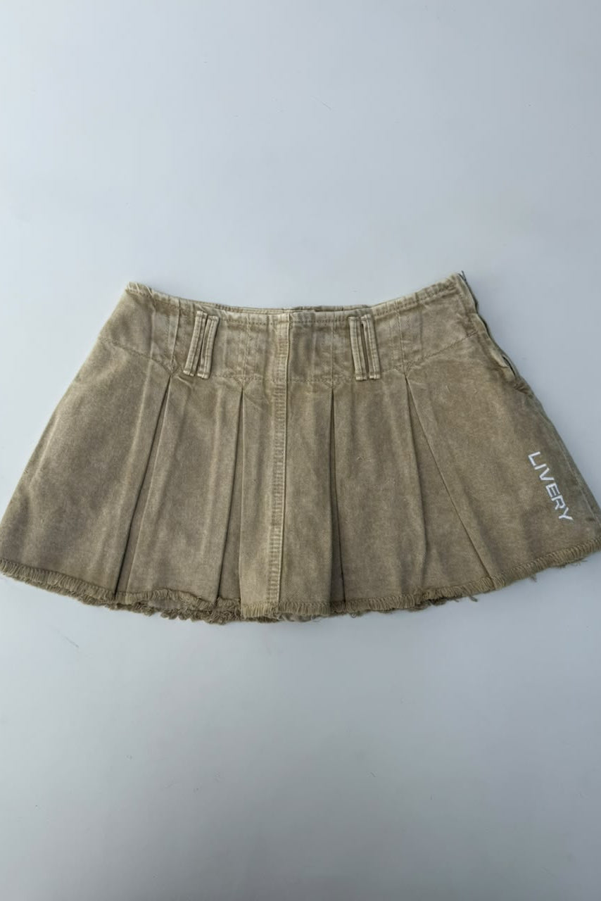Falda Sandy de tablas con short interno - Arena