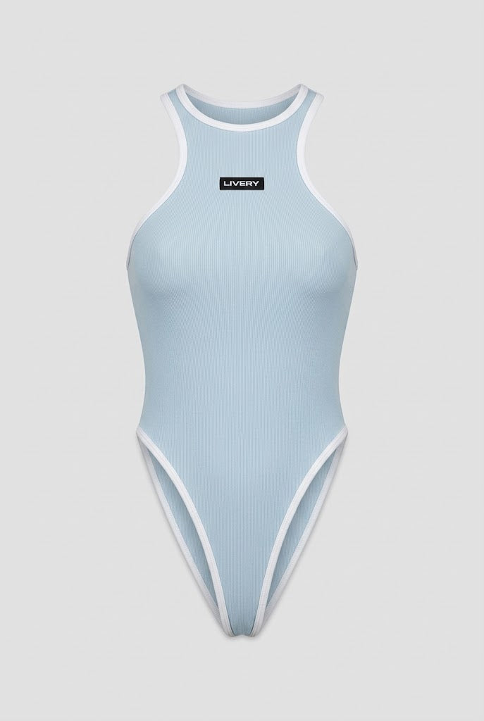Blusa Sanlow body elastico cuello entrado - azul