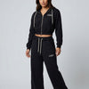 Conjunto Lex chompa con cierre + sudadera borde doble - Negro