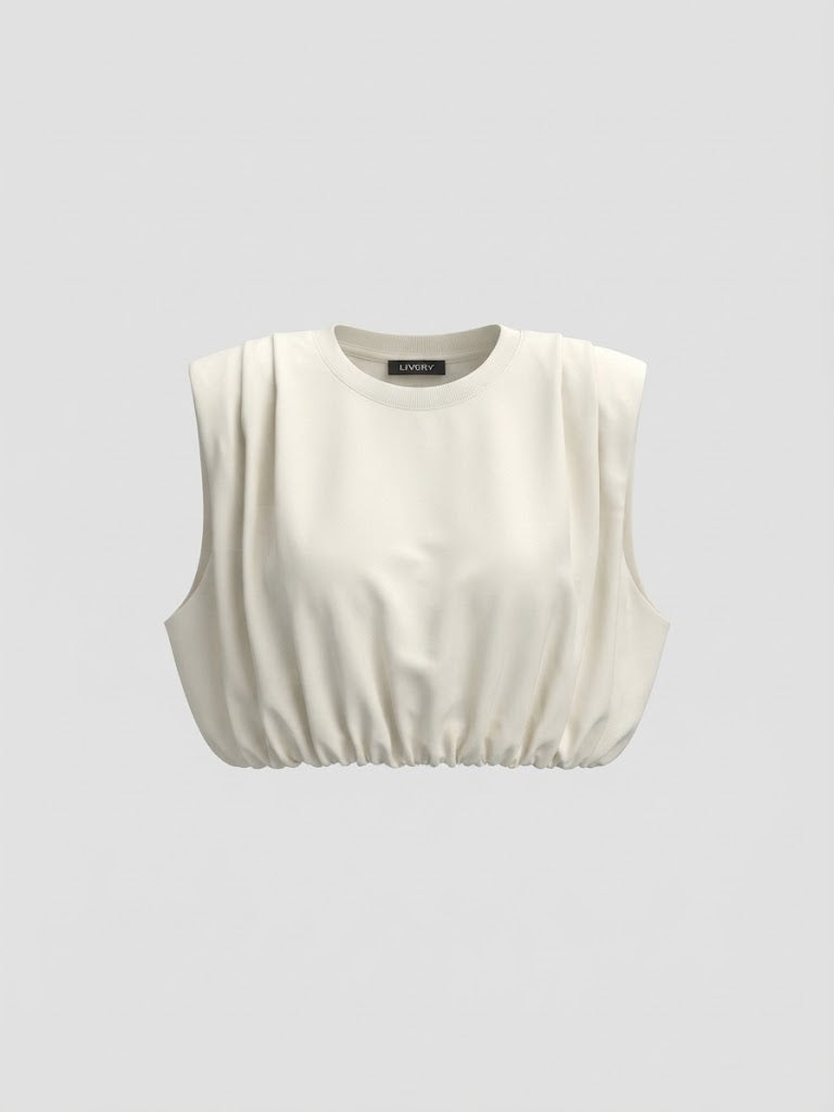 Blusa Cypress muscleteen englobada corta sisa - Marfil