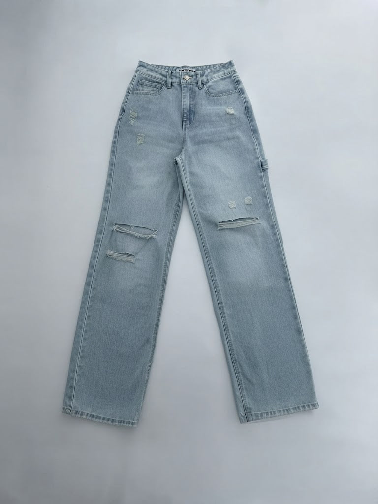 Jean Brooklyn L57 roto dos rodilla  - Azul hielo