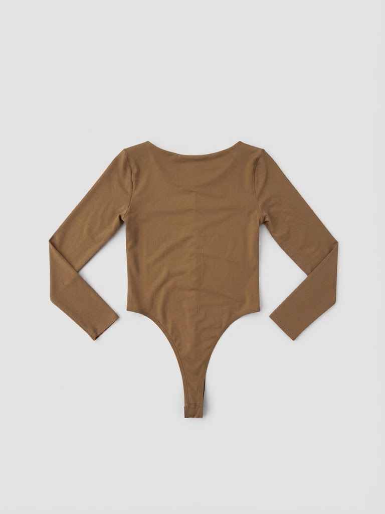 Blusa Venzor body elastico cuello redondo ml - Caqui