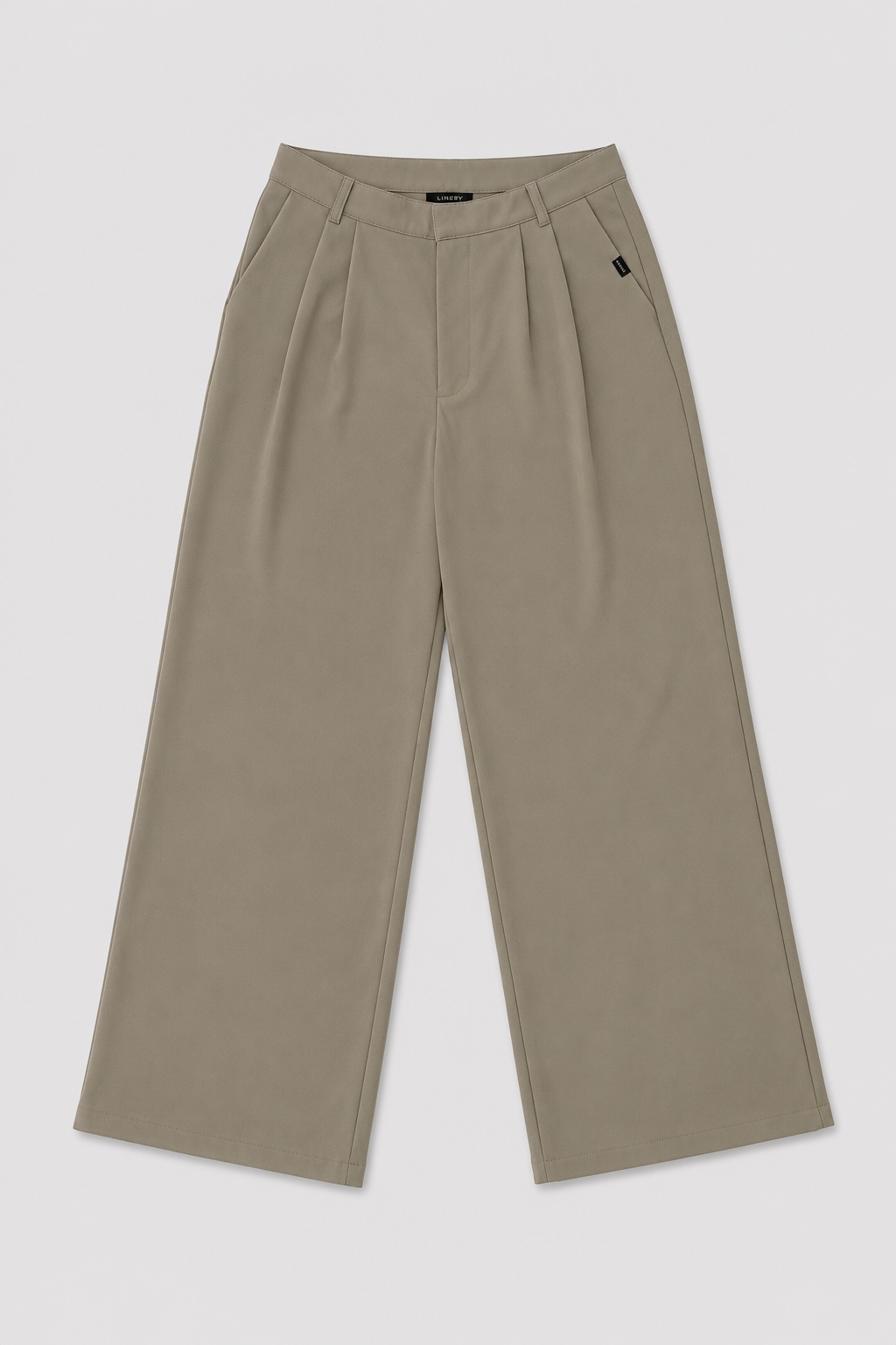 Pantalon Celin con prenses maxi bota recta - arena