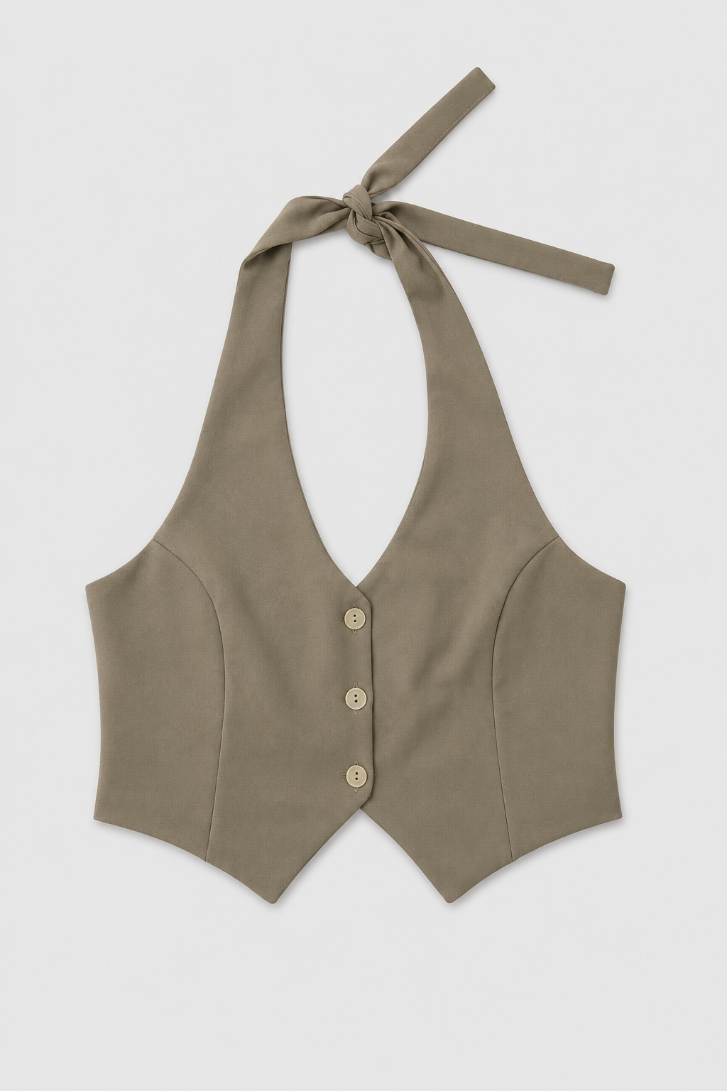Blusa Celin chaleco de amarre en cuello - Arena