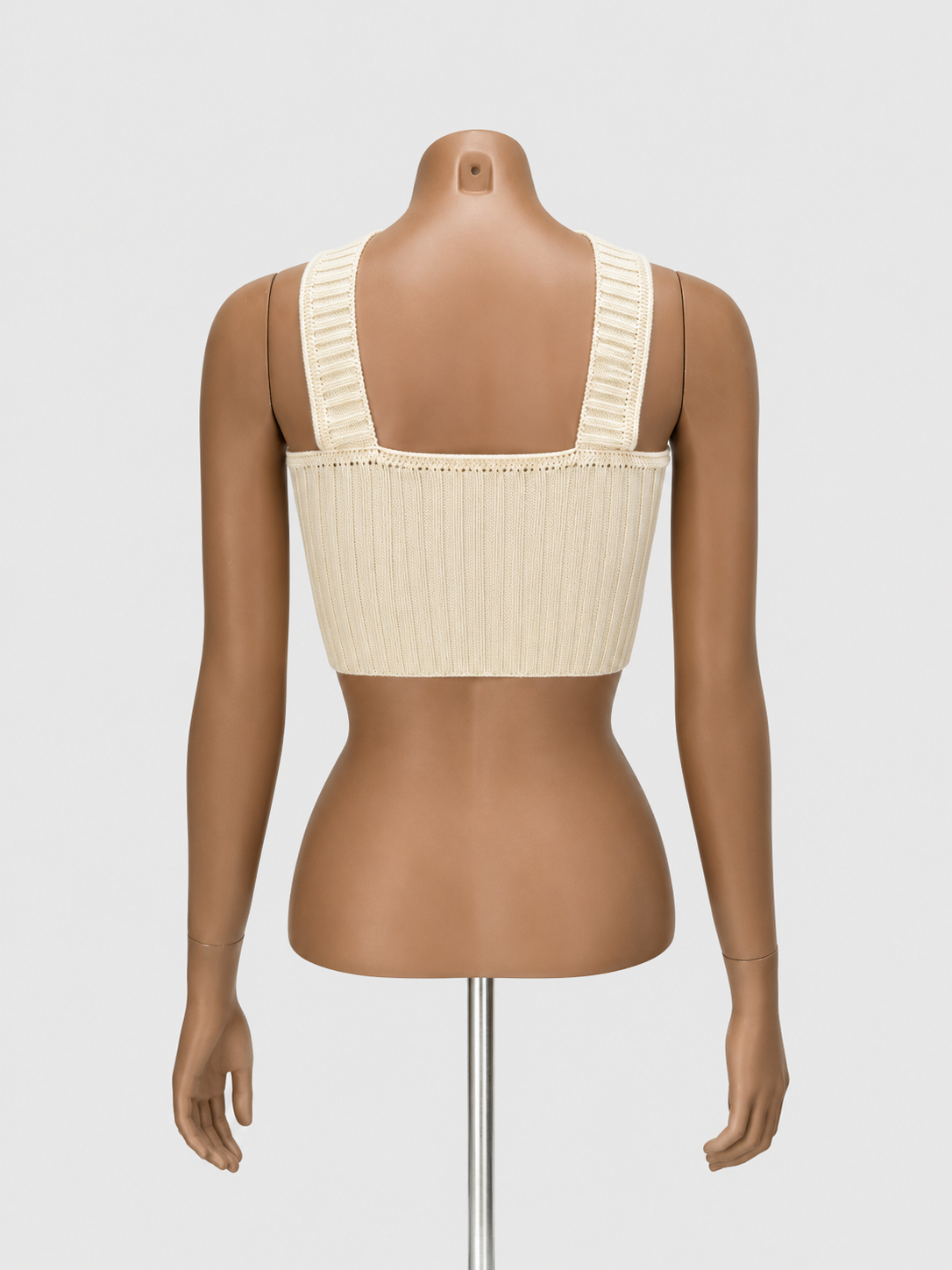 Blusa Kalvin straple tejido con cuello tira - Crema