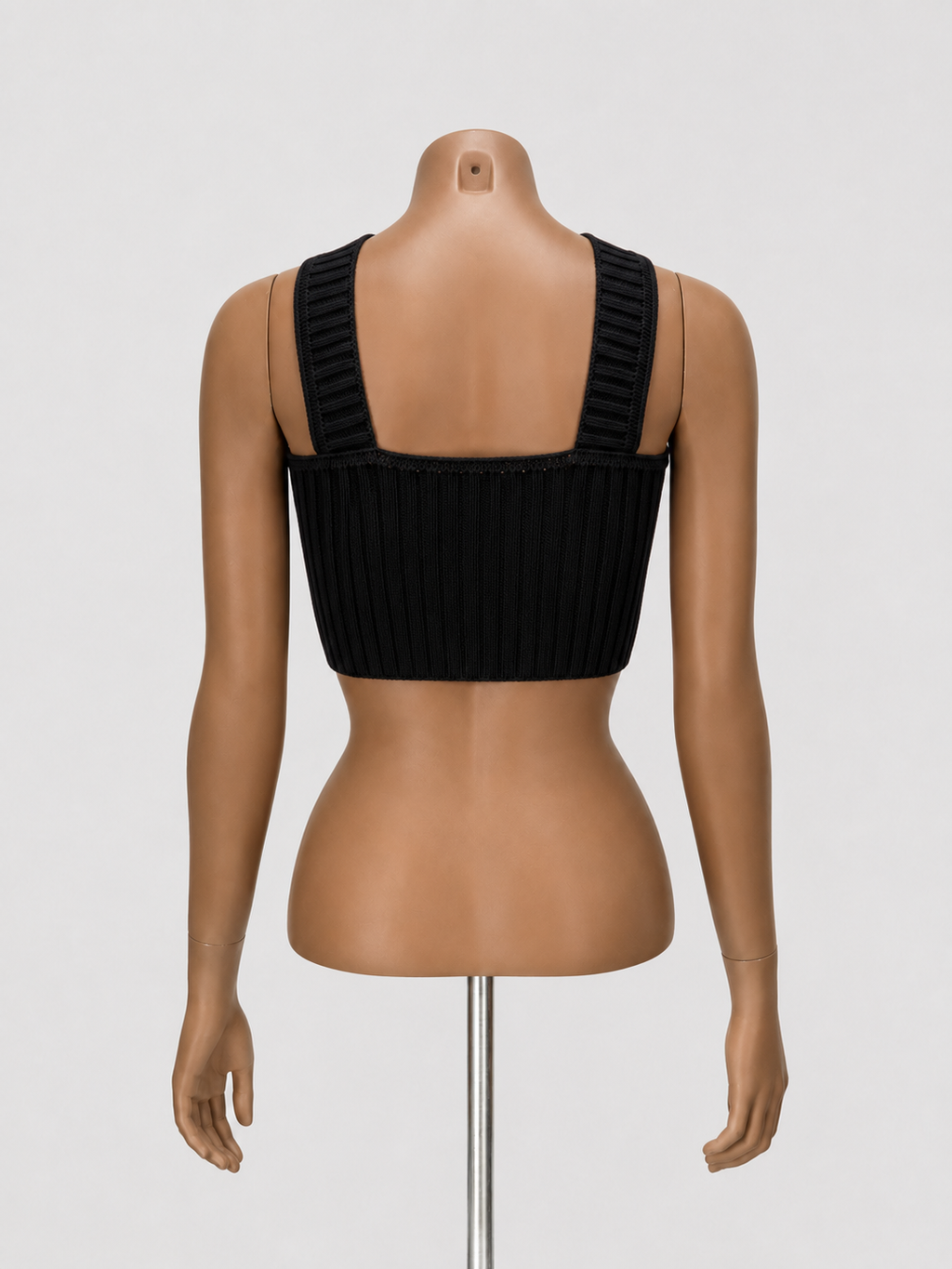 Blusa Kalvin straple tejido con cuello tira - Negro
