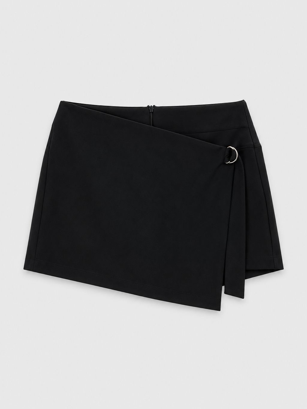 Falda short Laurence tira de ajuste lateral con pico al frente - Negro