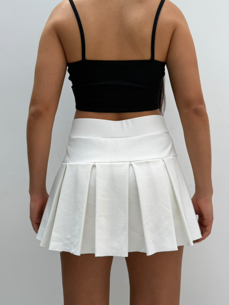 Falda short tablas new york - Marfil