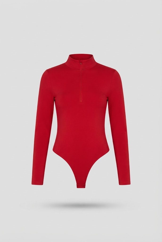 Blusa Kela body elastico cierre en cuello - Rojo