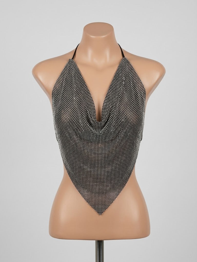 Blusa vip croptop cadenas - Plateado