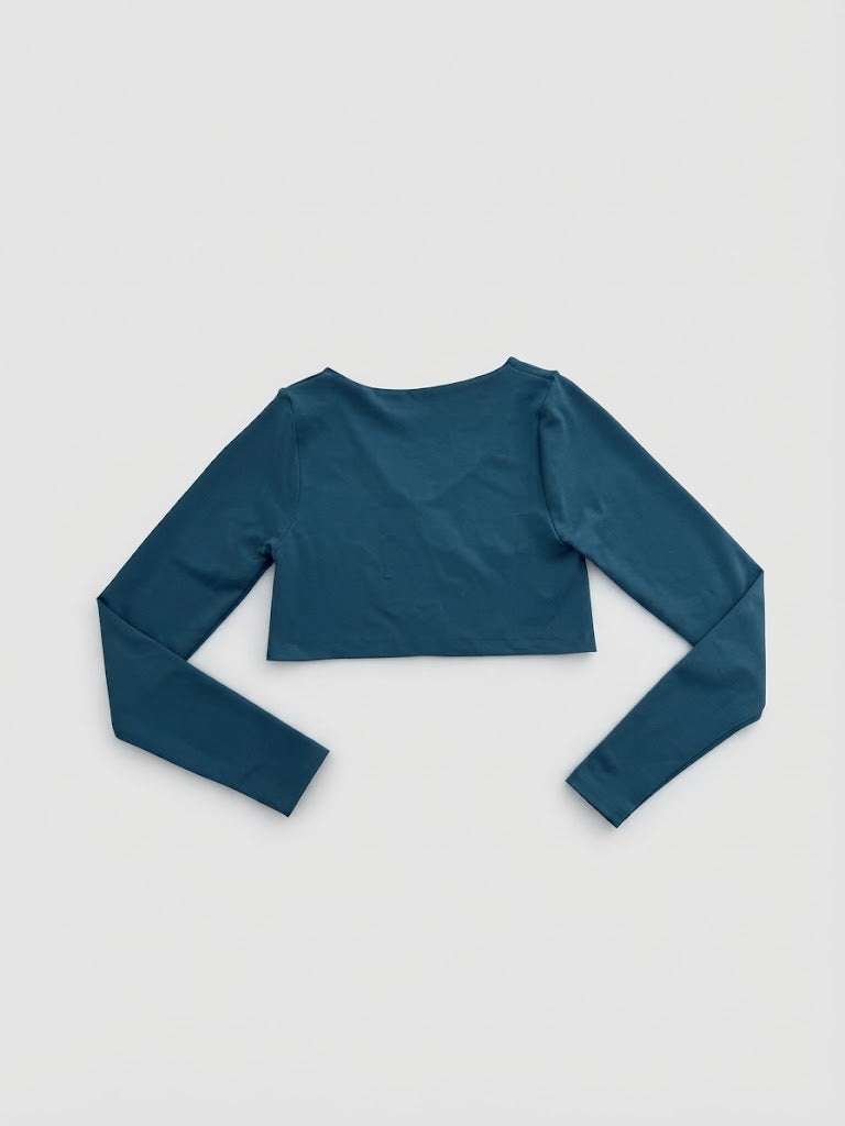 Blusa Lutin croptop elastico ml - Azul