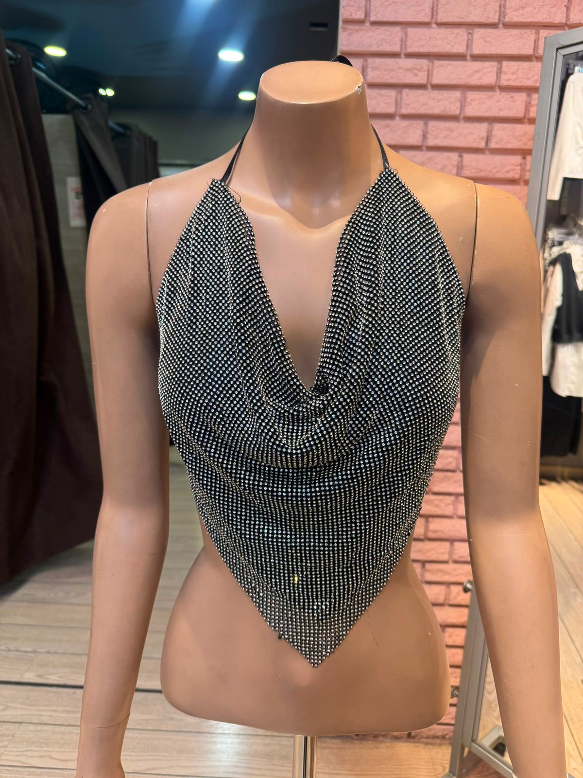 Blusa vip croptop cadenas - Plateado