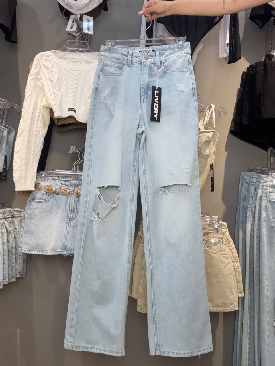 Jean Brooklyn fit recto roto - azul hielo