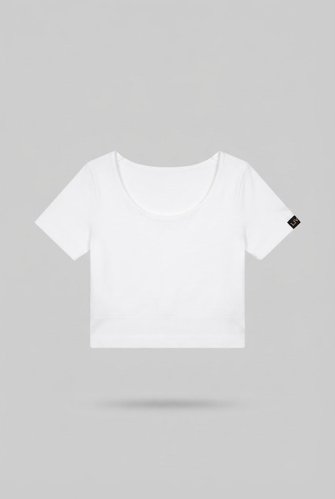 Blusa Beckin croptop basico elastico - Blanco