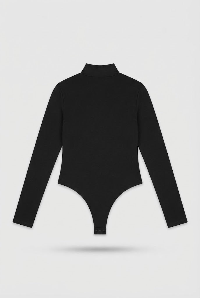 Blusa Kela body elastico cierre en cuello - Negro