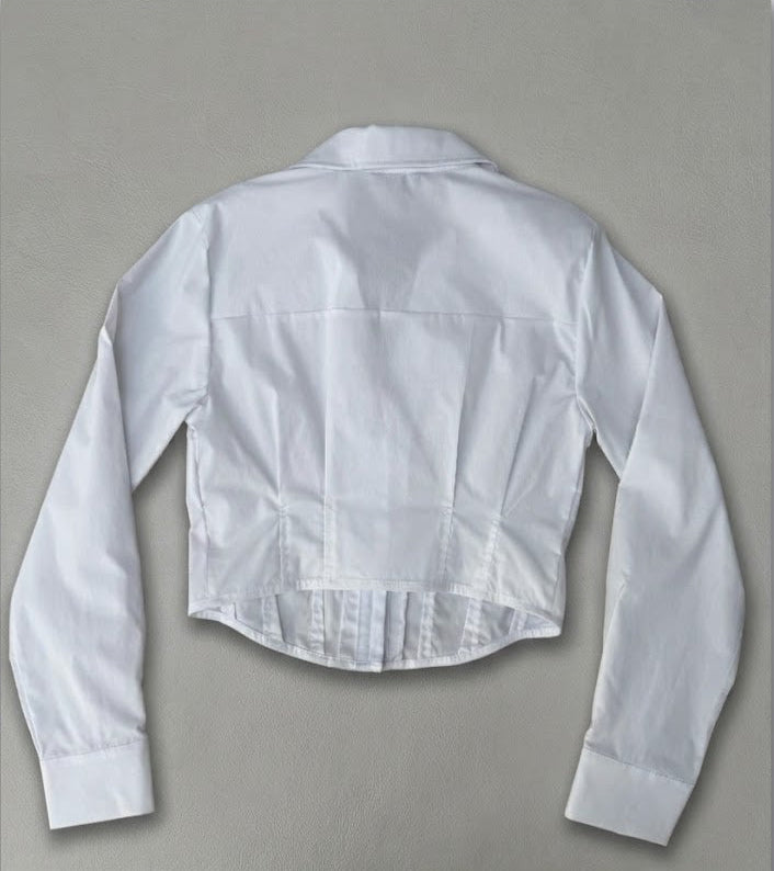 Blusa Ginevra camisera corset broches - Blanca