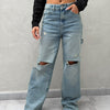 Jean Brooklyn L57 roto dos rodilla  - Azul hielo