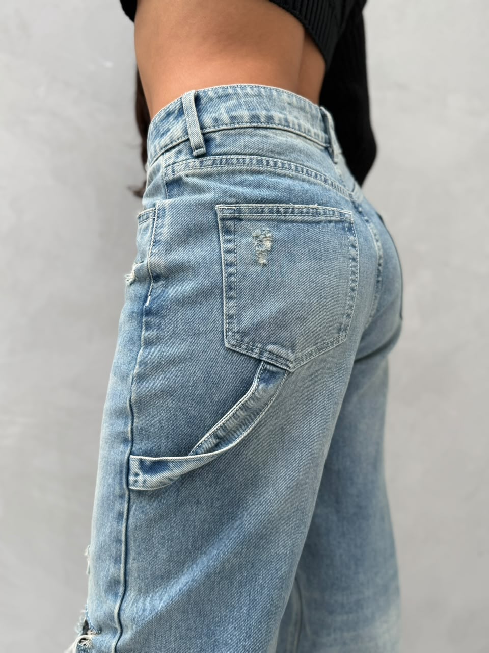 Jean Brooklyn L57 roto dos rodilla  - Azul hielo