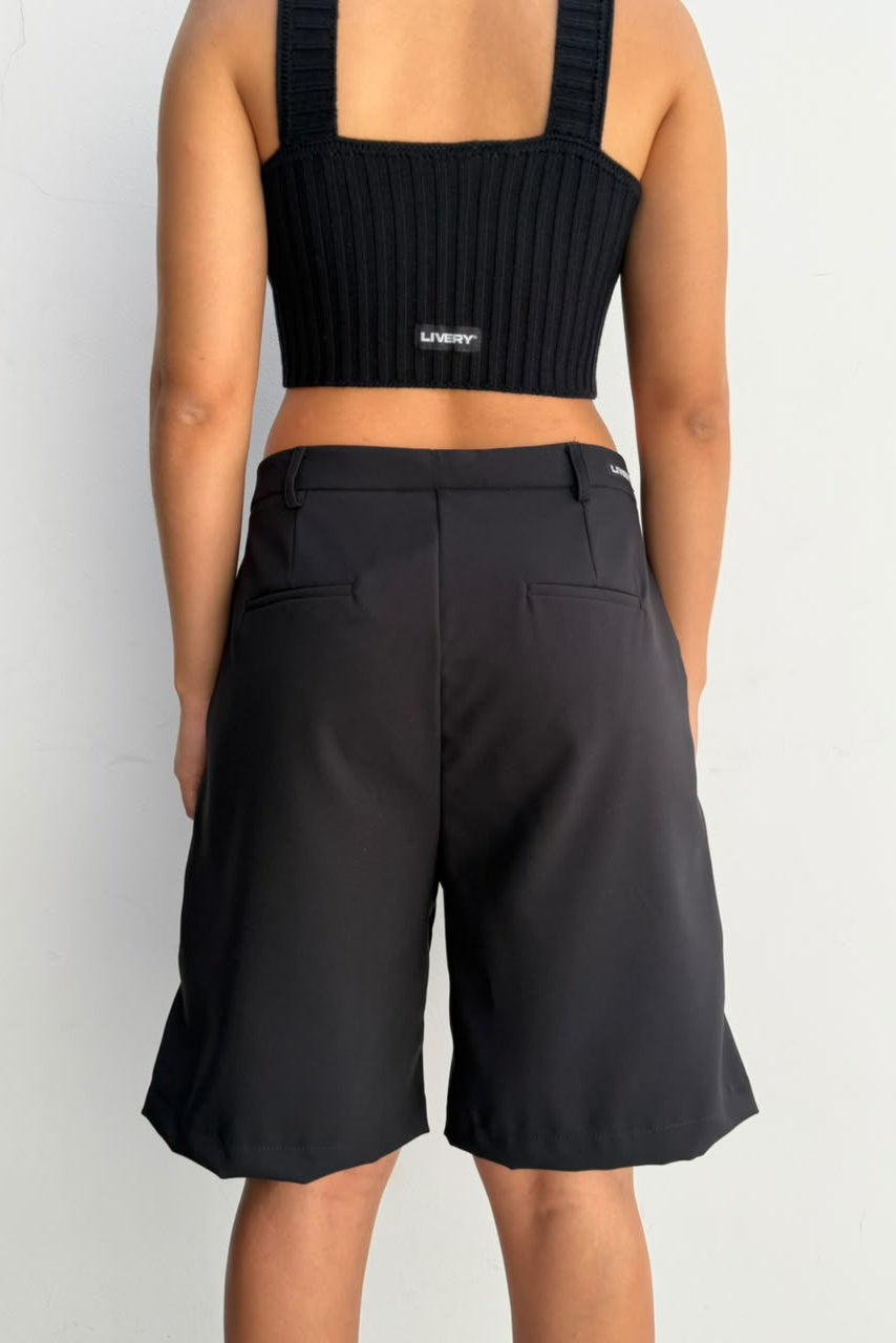 Bermuda Harlan elegante clasica cotilla - Negro