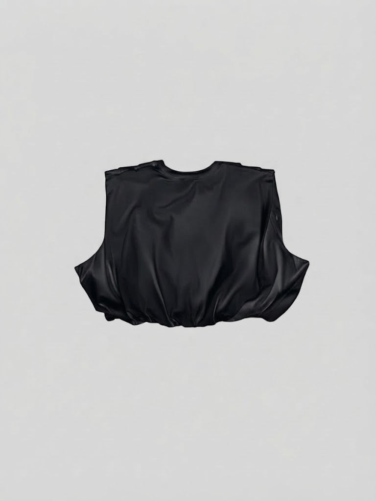 Blusa Cypress muscleteen englobada corta sisa - Negro