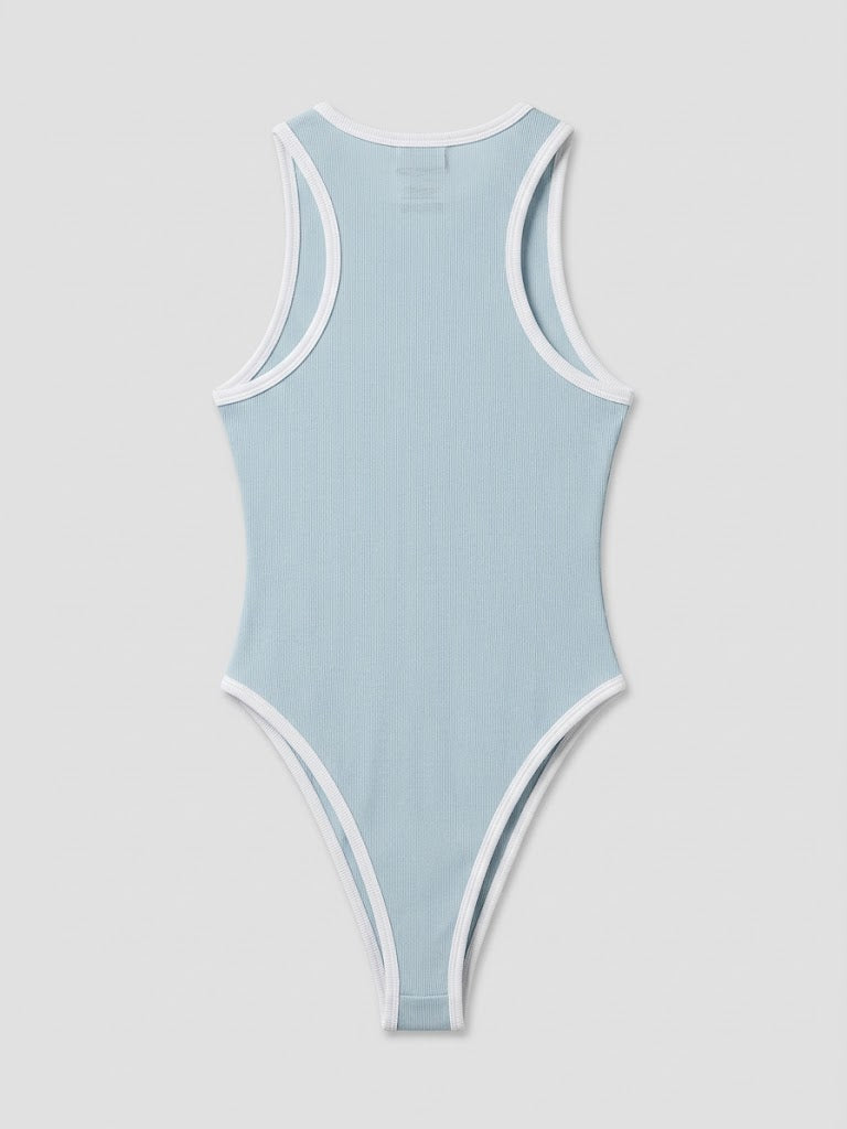 Blusa Sanlow body elastico cuello entrado - azul