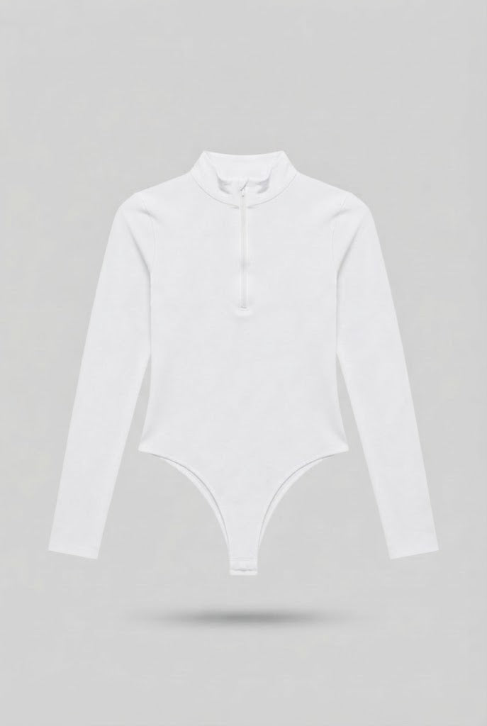Blusa Kela body elastico cierre en cuello - Blanco
