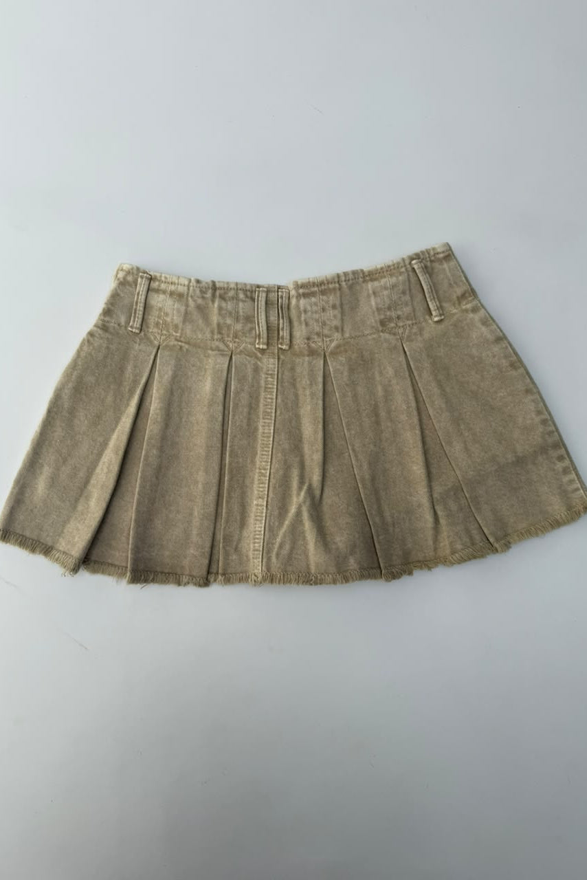 Falda Sandy de tablas con short interno - Arena
