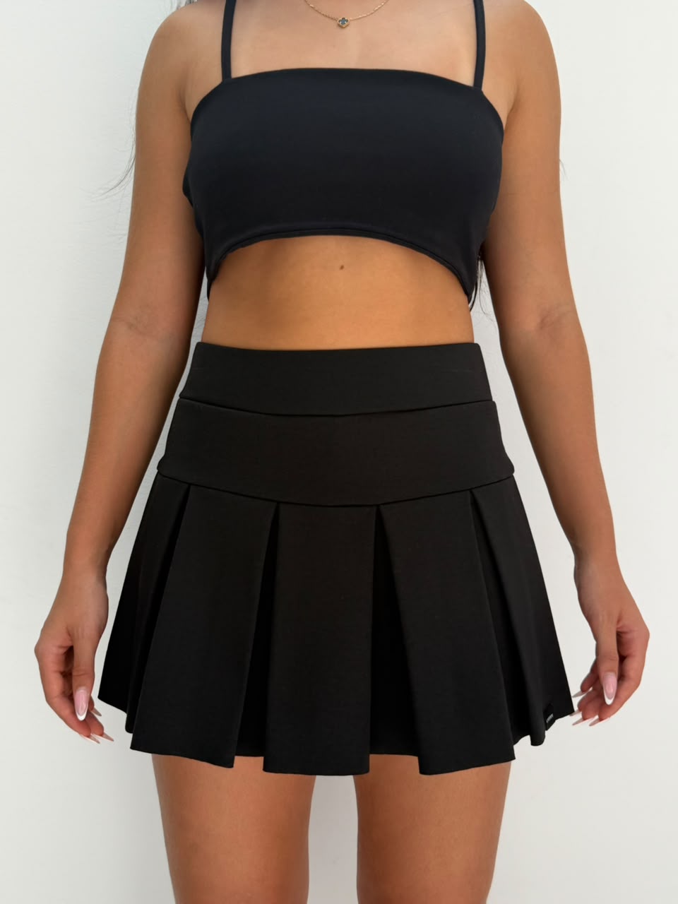 Falda short tablas new york - Negro