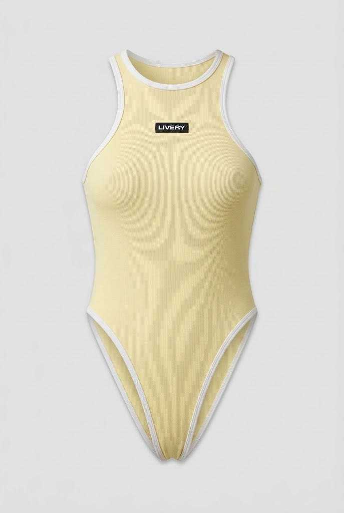 Blusa Sanlow body elastico cuello entrado - Amarillo