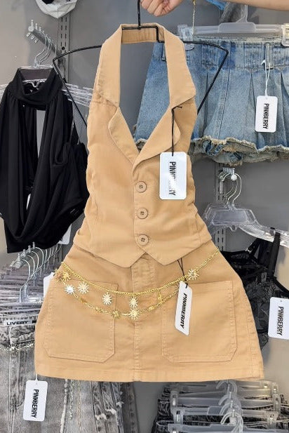 Falda Hanzel mini con short - Camel