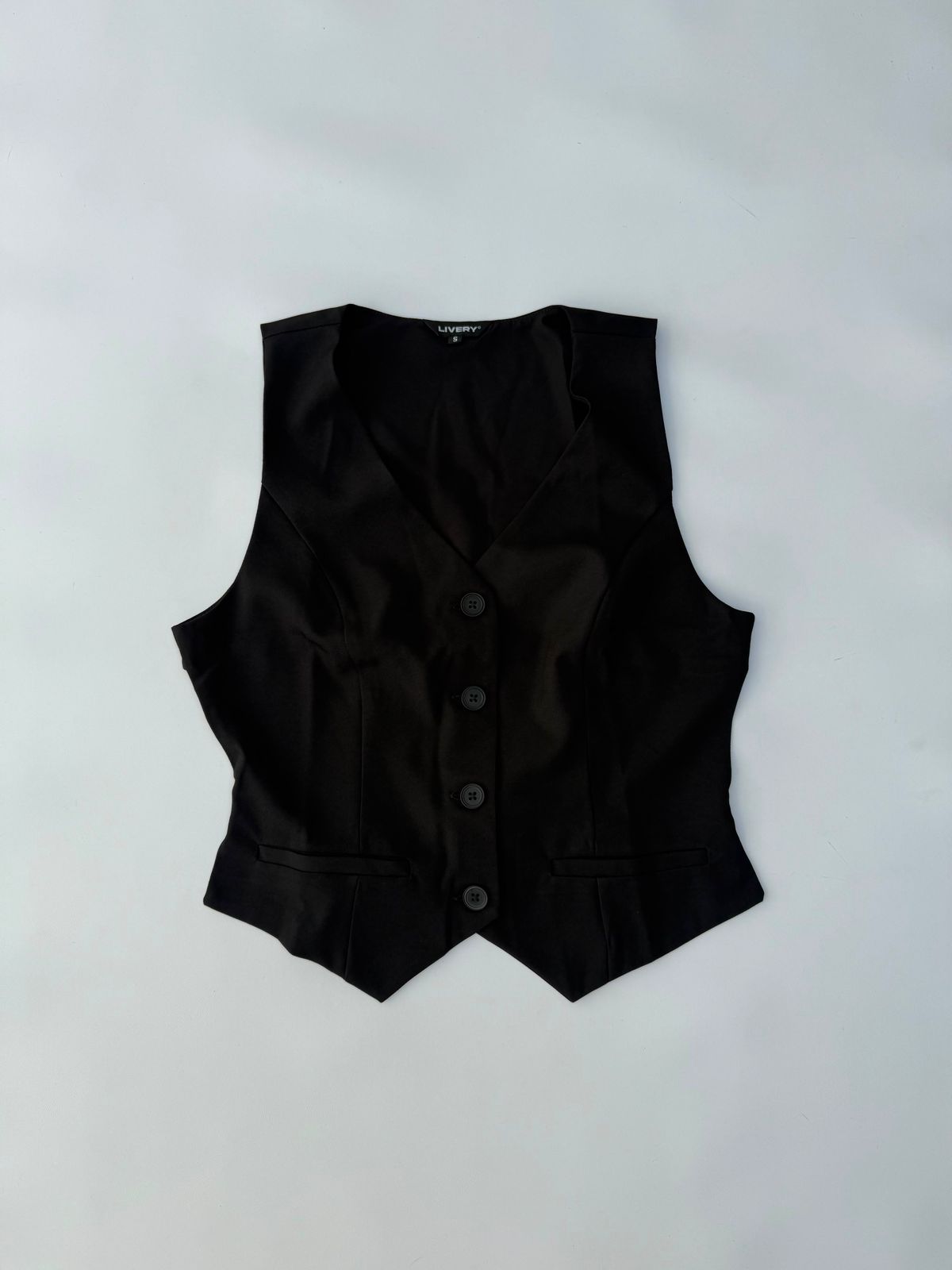 Blusa Luc chaleco escote espalda con tira gradual - Negro