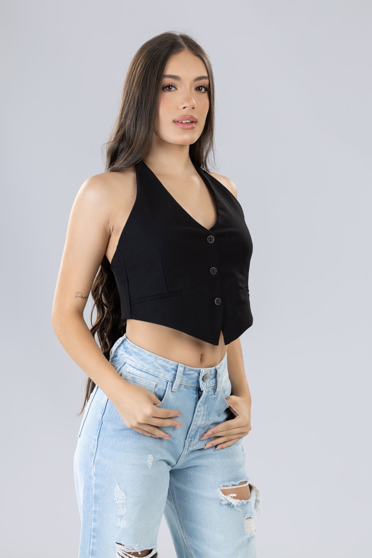 Blusa Berna chaleco - Negro