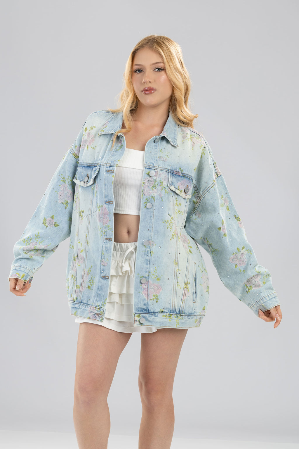 Chaqueta Flower Oversize