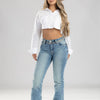 Jean Austin flare  bordado - Stretch
