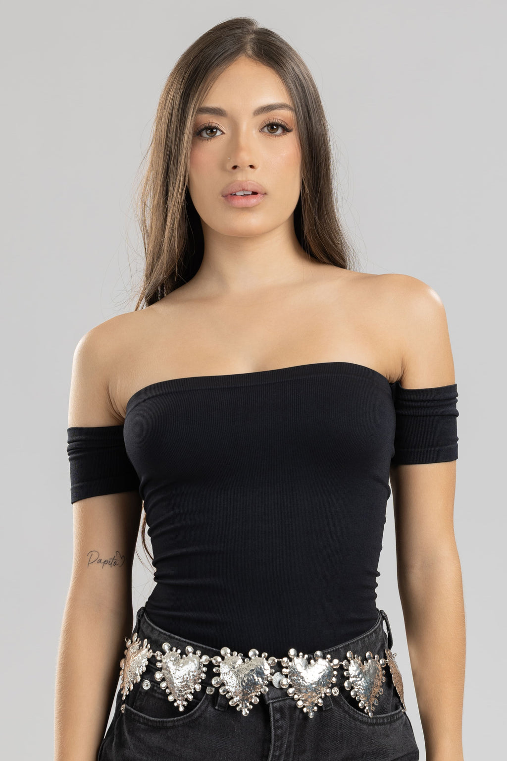 Blusa nala elastica recta MC - Negra