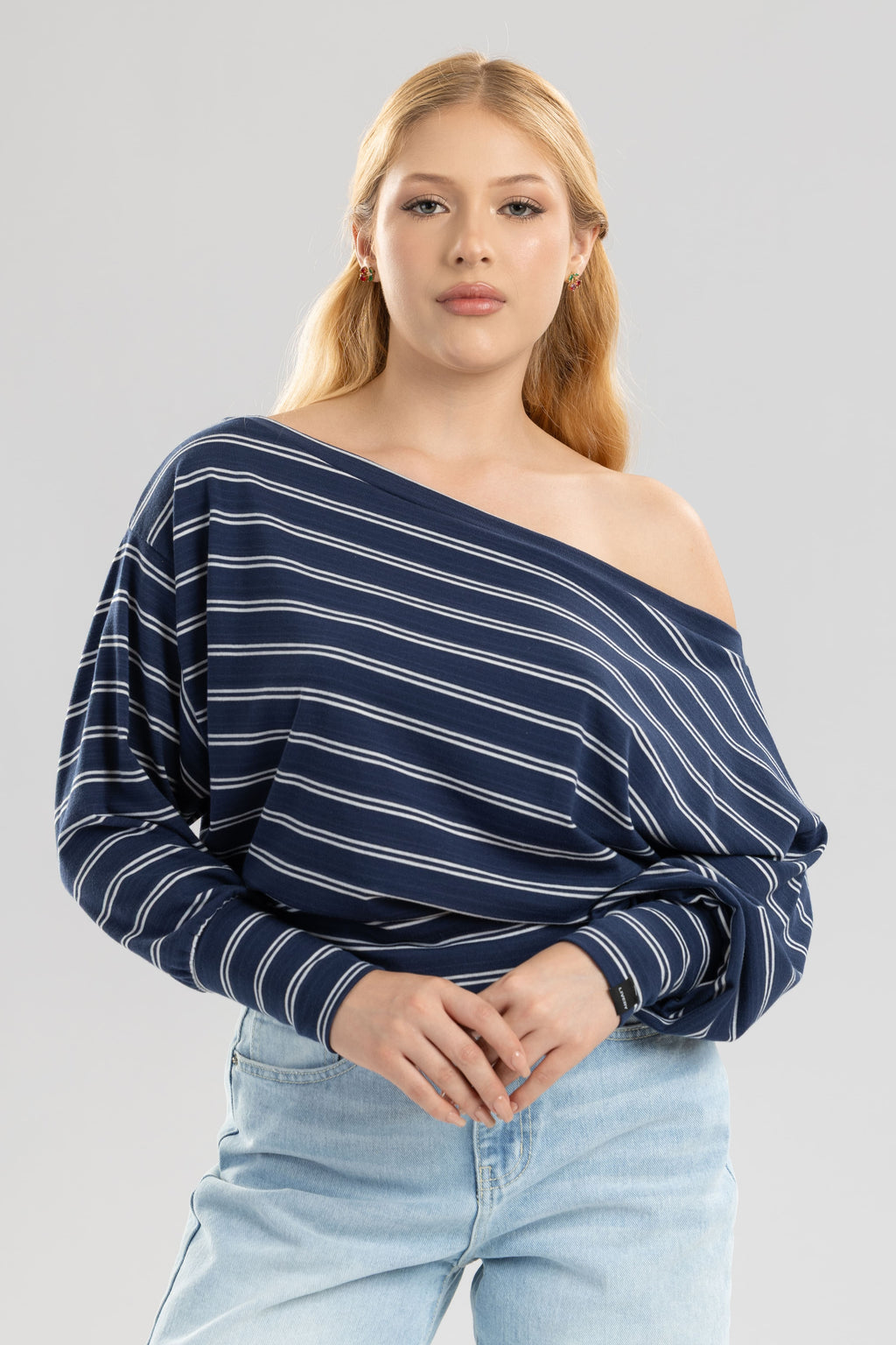 Blusa fresia bluson caido - Azul