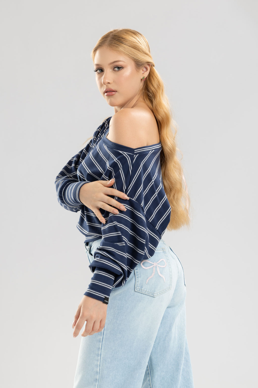 Blusa fresia bluson caido - Azul