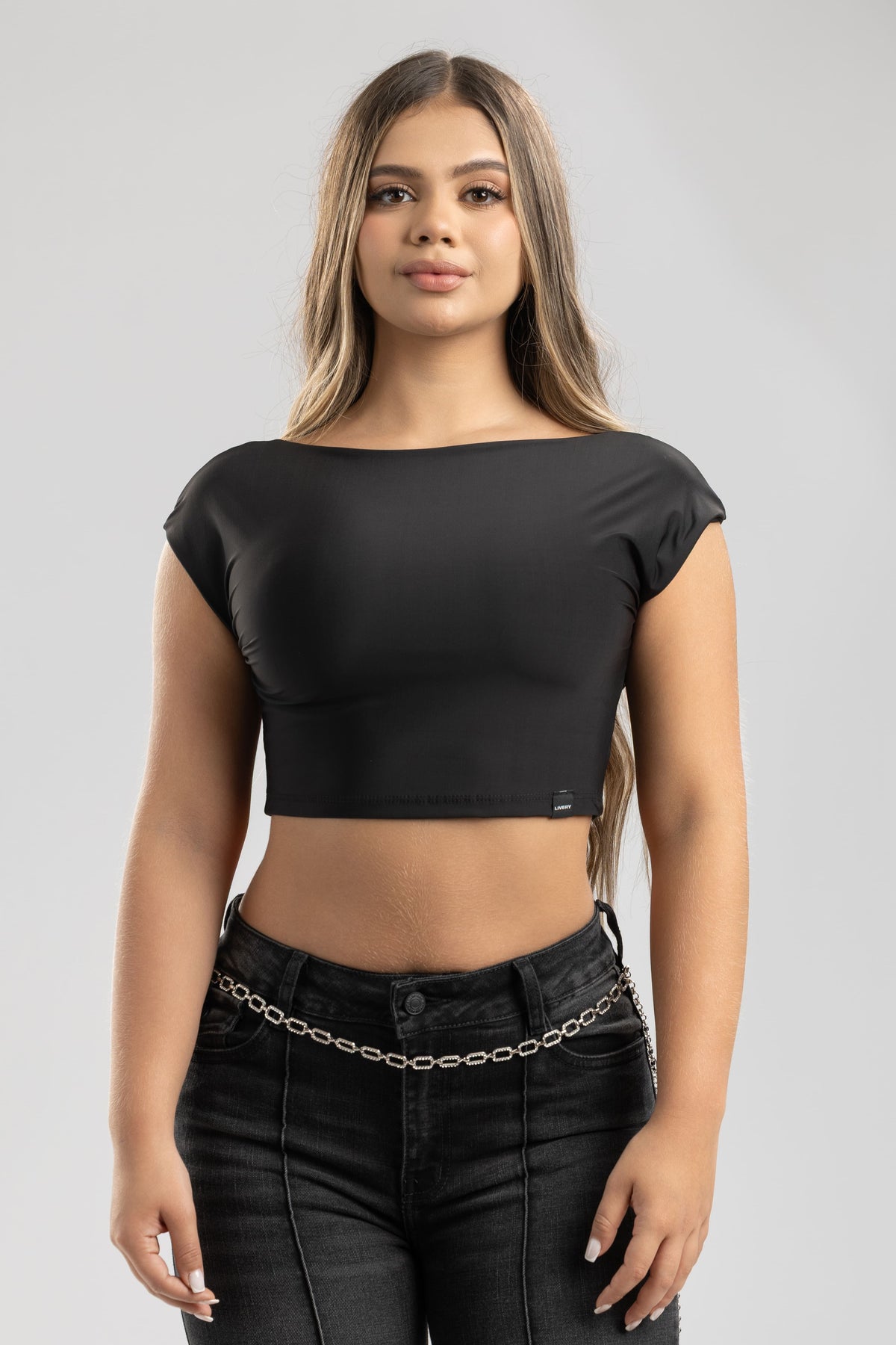 Blusa Wenley croptop -  Negro