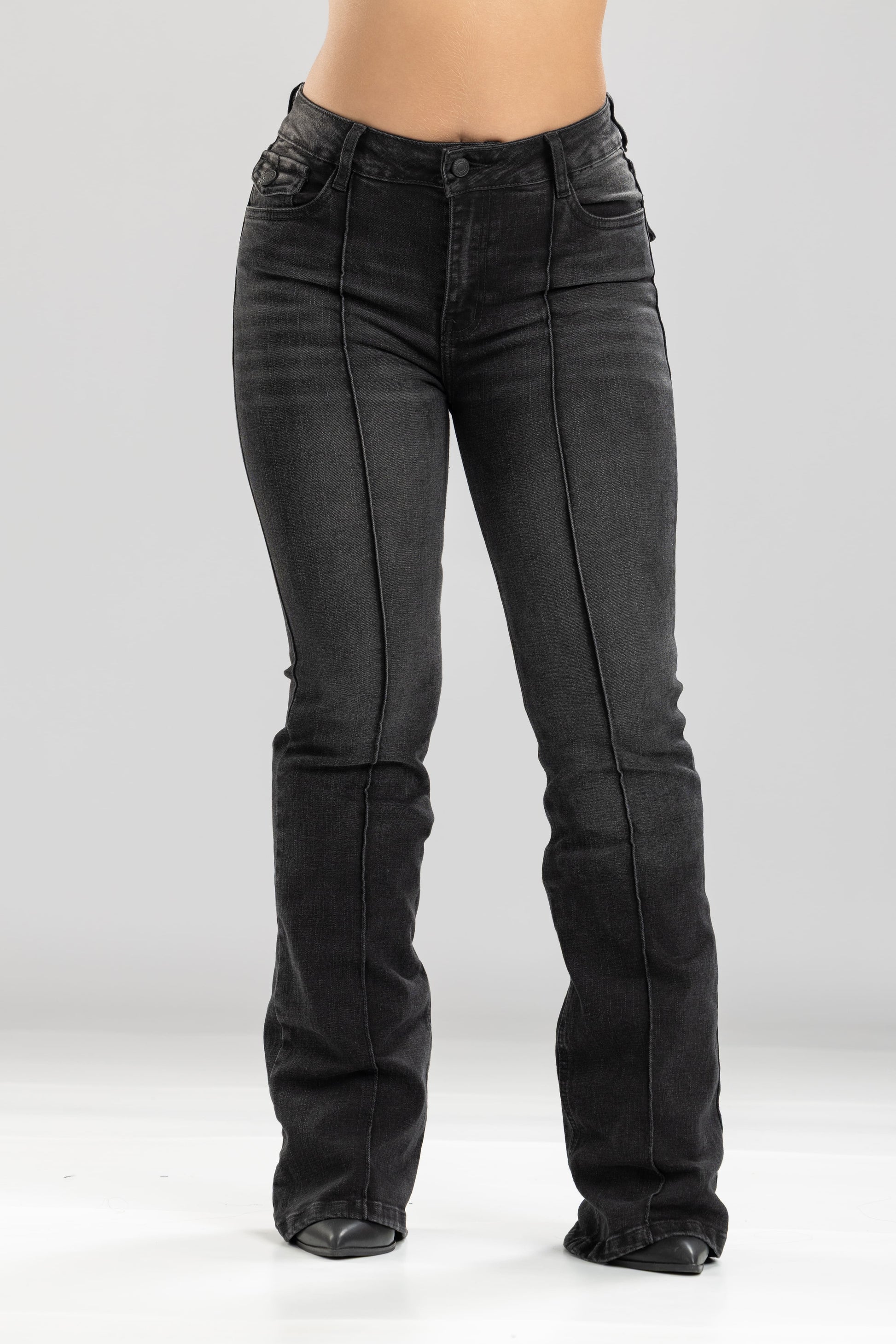 Jean flare strech - negro humo