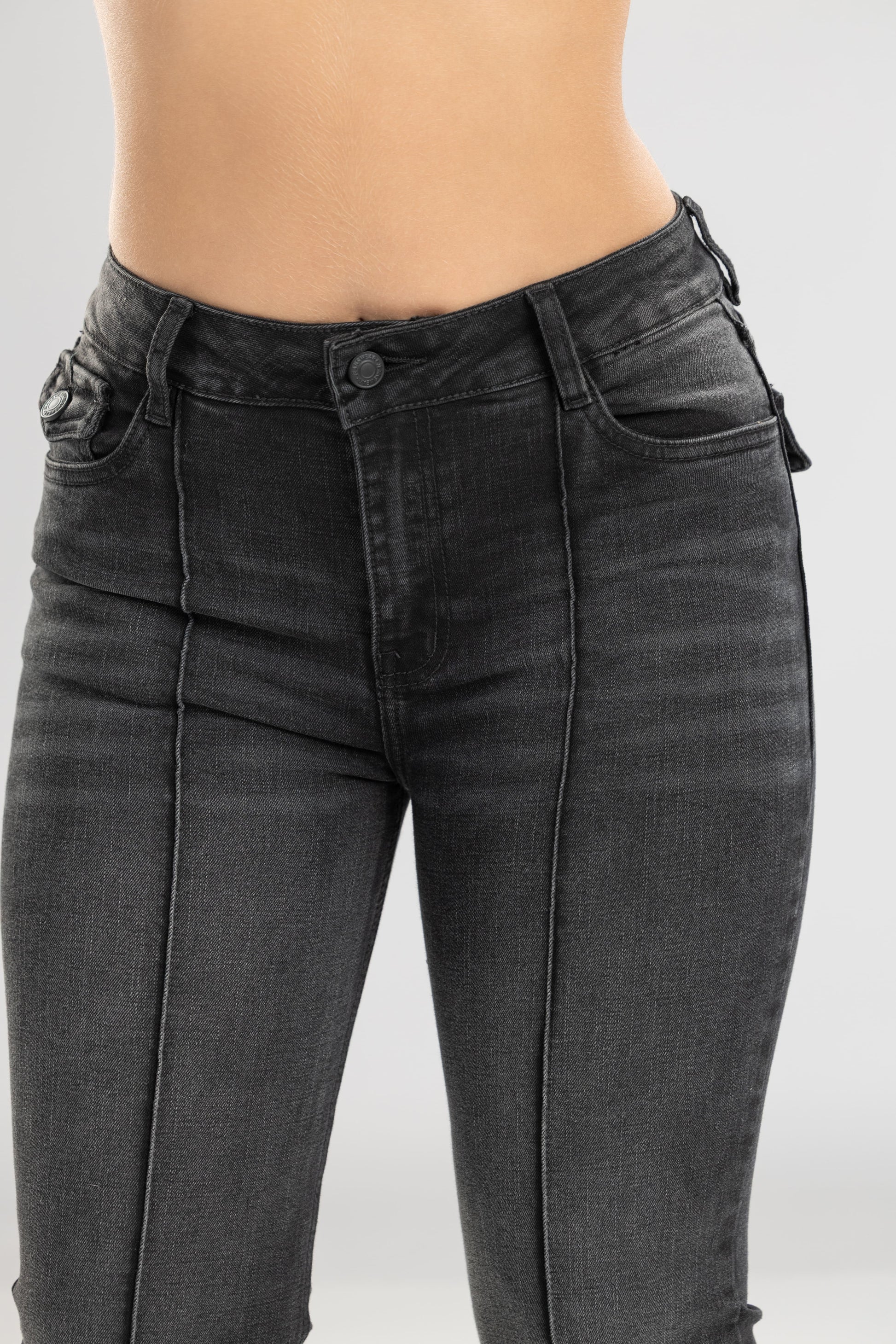 Jean flare strech - negro humo