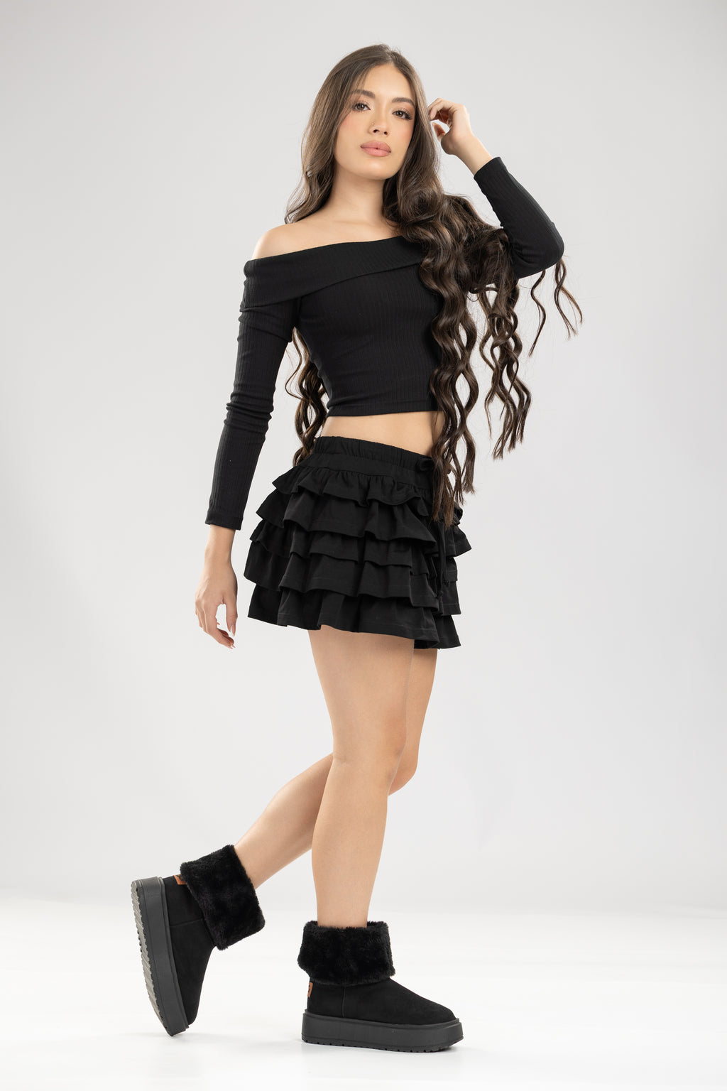 Falda ivette - Negro
