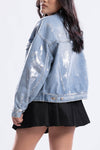 CHAQUETA TRECK DENIM CON FOIL -Azul claro