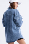 Blusa Camisera Denim Kit - Azul claro