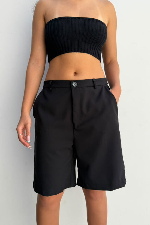 Bermuda Harlan elegante clasica cotilla - Negro