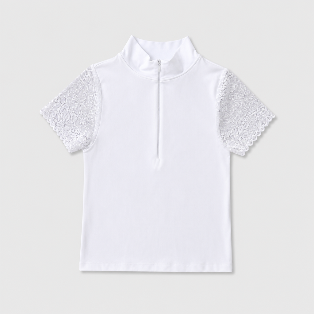 Blusa Living elastica manga blonda - Blanca