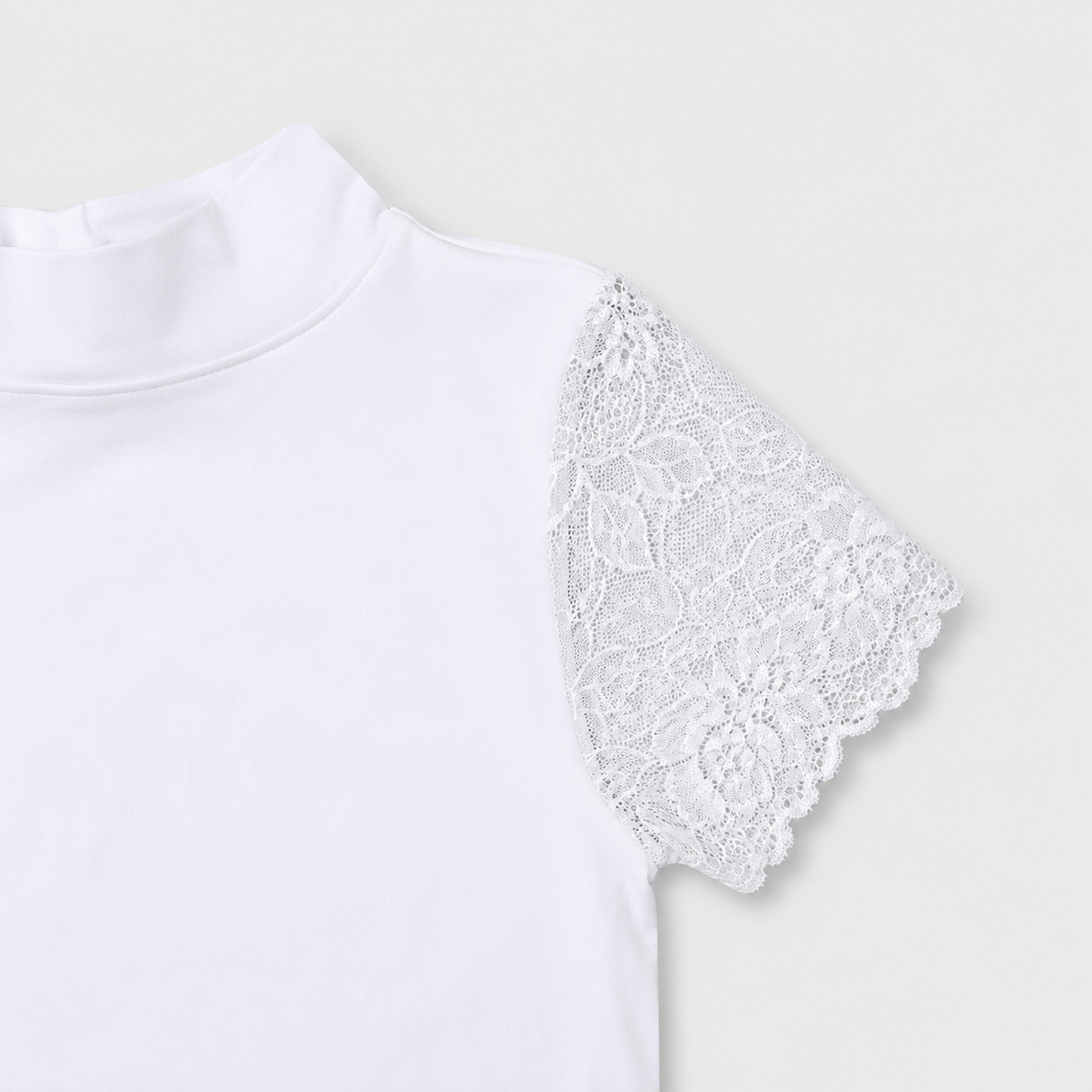 Blusa Living elastica manga blonda - Blanca